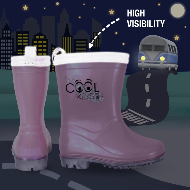 Detské reflexné gumáky Perletti Cool Kids Perlato Rosa, 15595 - 30/31 2
