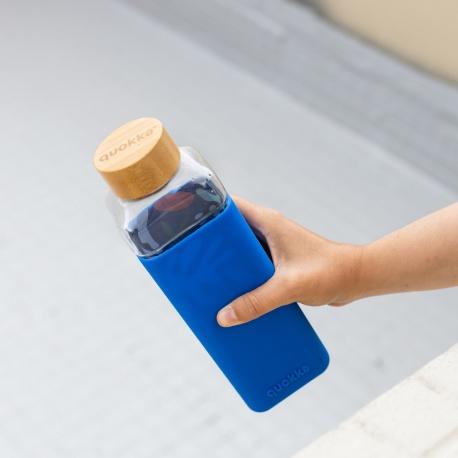 QUOKKA STORM Sklenená fľaša so silikónovým povrchom ABSTRACT GARDEN, 700ml, 40023