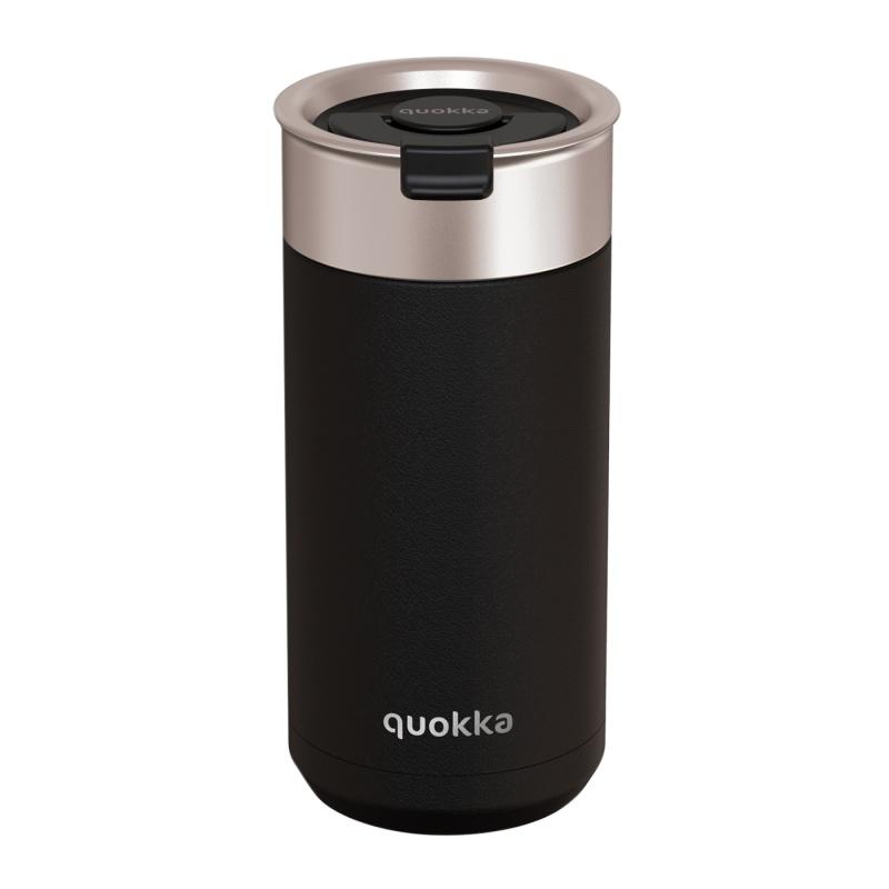 QUOKKA Boost, Nerezový termohrnček so sitkom CARBON BLACK, 400ml, 40077