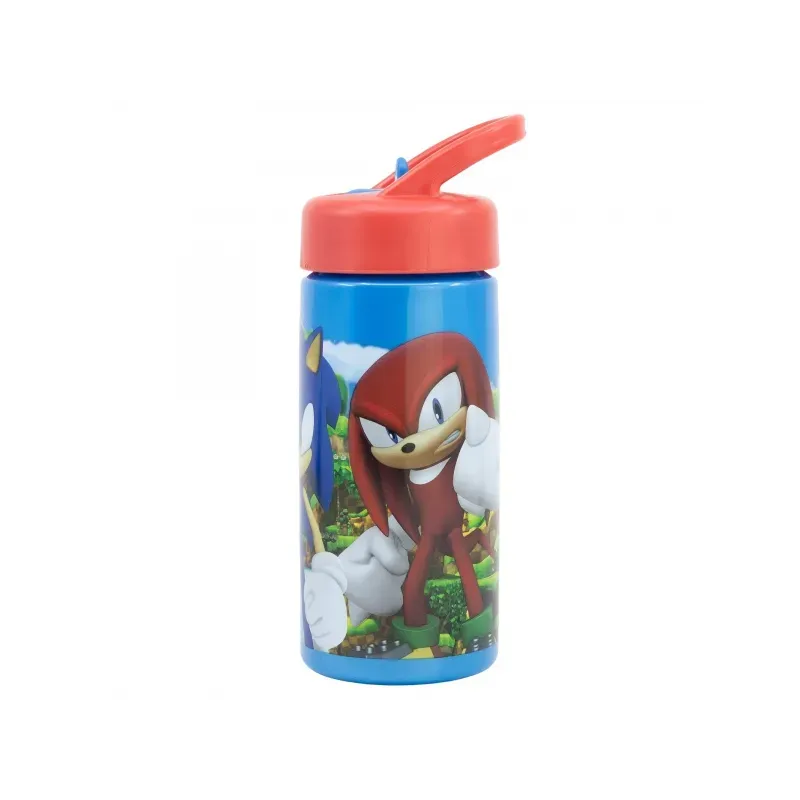 STOR Plastová fľaša s výsuvnou slamkou JEŽKO SONIC, 410ml, 40531