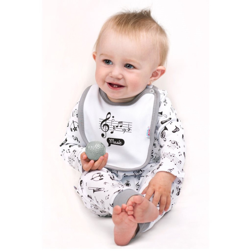 Dojčenské bavlnené body s dlhým rukávom New Baby Music 80 (9-12m) 2