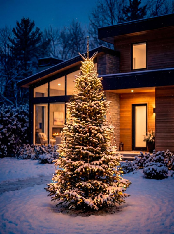 Reťaze MagicHome Vianoce, zvislé, svetelné, časovač, 216xLED, teplá biela, 5+8 funkcií, 1,8 m 1