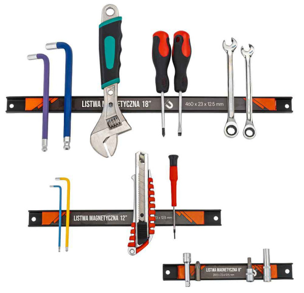 Sada magnetických líšt 20cm, 30cm, 46cm, PM-LM-3LT, POWERMAT 12
