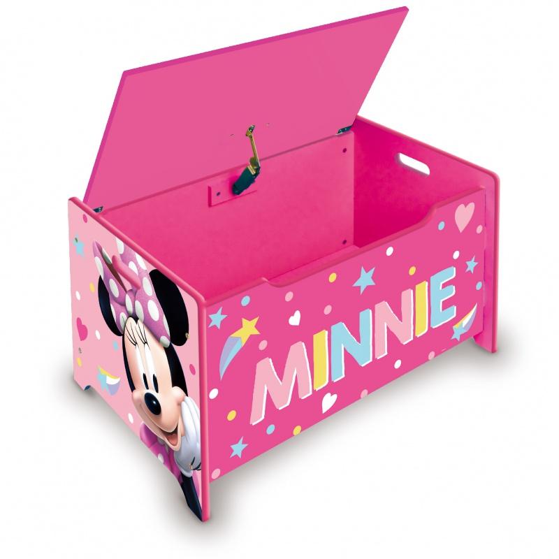 ARDITEX Detský drevený nábytok 2v1 MINNIE MOUSE Lavica / Box na hračky, WD13979 1