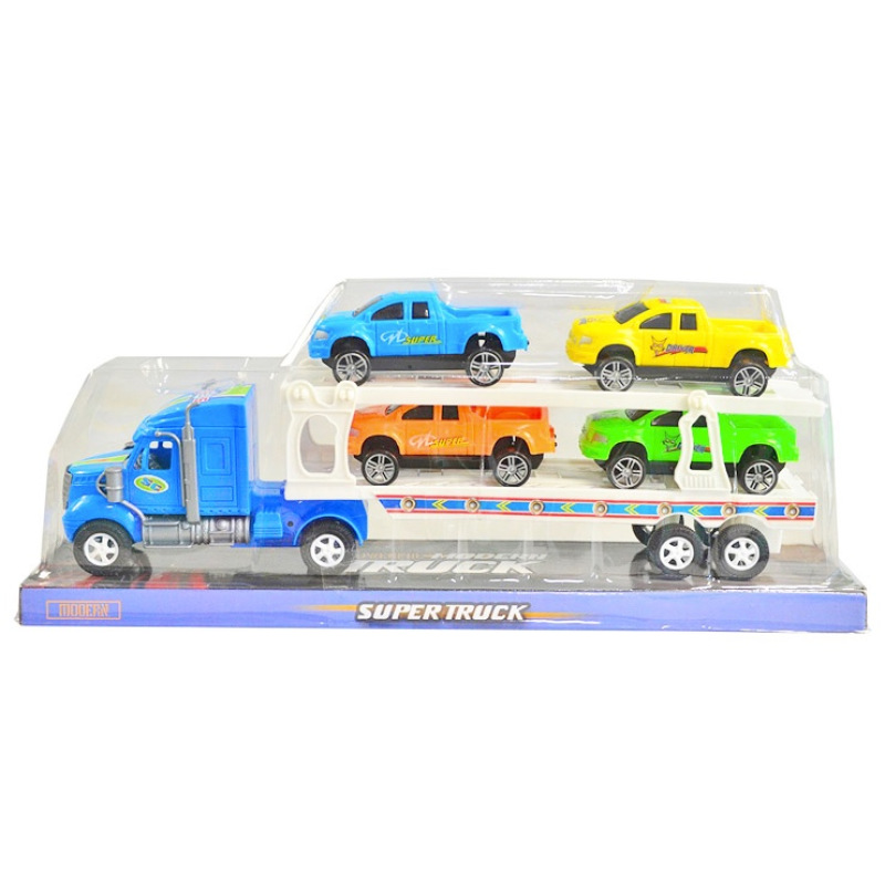 Ťahač s autami na zotrvačník