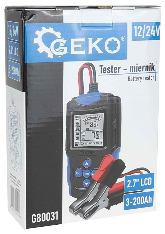 Tester na meranie akumulátorových batérii 12/24V 3Ah-200Ah, GEKO 7