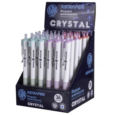ASTRA CRYSTAL, Guľôčkové pero 0,7mm, modré, stojan, mix farieb, 201120004