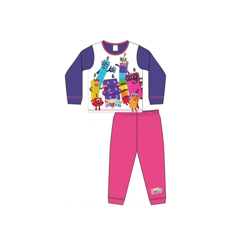 TDP Textiles Dievčenské bavlnené pyžamo NUMBERBLOCKS - 2 roky (92cm)