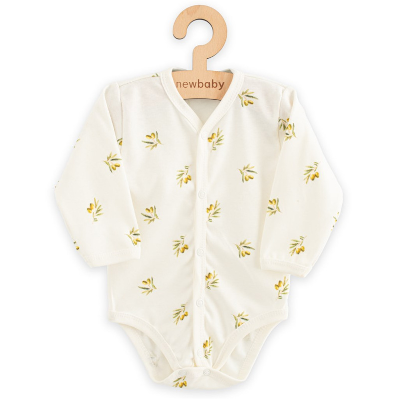 Dojčenské celorozopínacie body s dlhým rukávom z organickej bavlny New Baby Olivy 56 (0-3m) 1