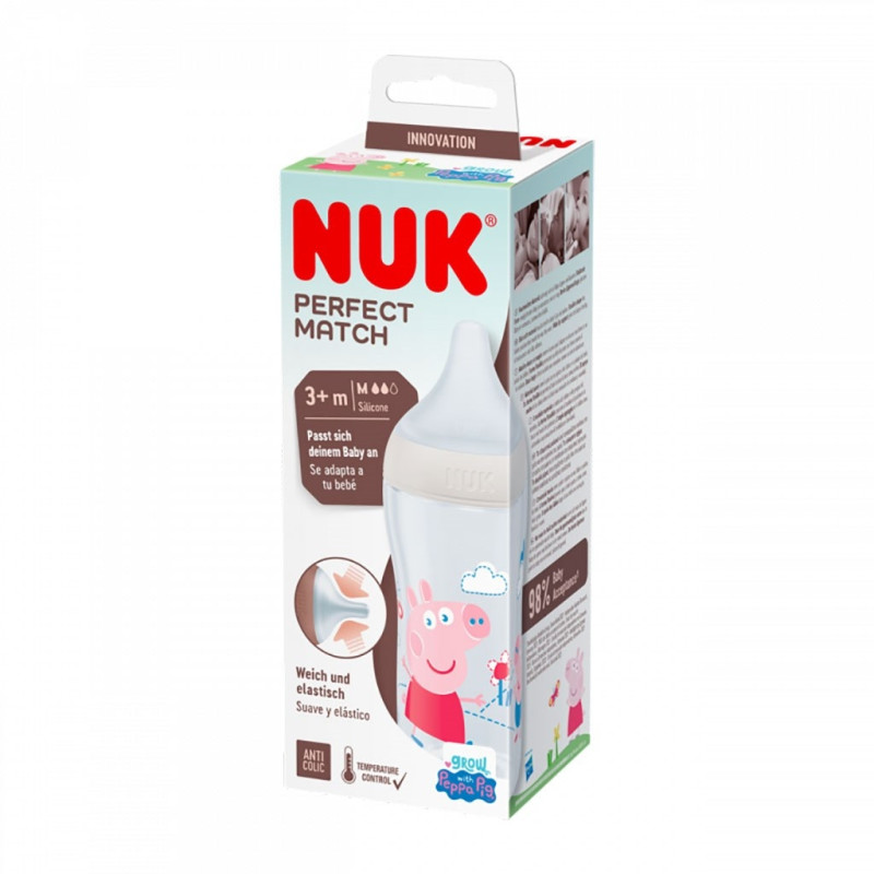 Dojčenská fľaša NUK Perfect Match Peppa Pig Temperature Control 260 ml 1