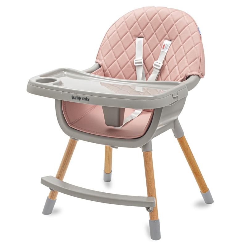 Jedálenská stolička Baby Mix Freja wooden dusty pink