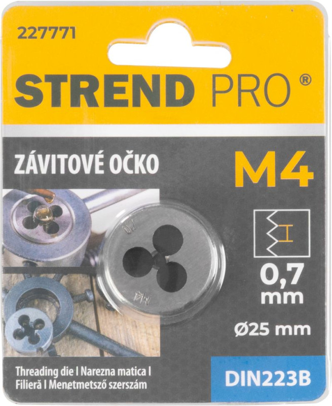Očko Strend Pro, závitové, M4x0,7 mm, metrický závit priemer 25 mm, DIN223B 1