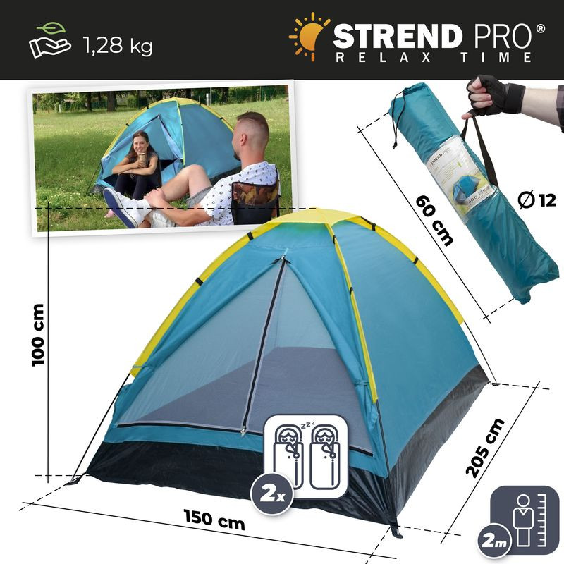 Stan Strend Pro, turistický, pre 2 osoby, zelený, 205x150x100 cm 2