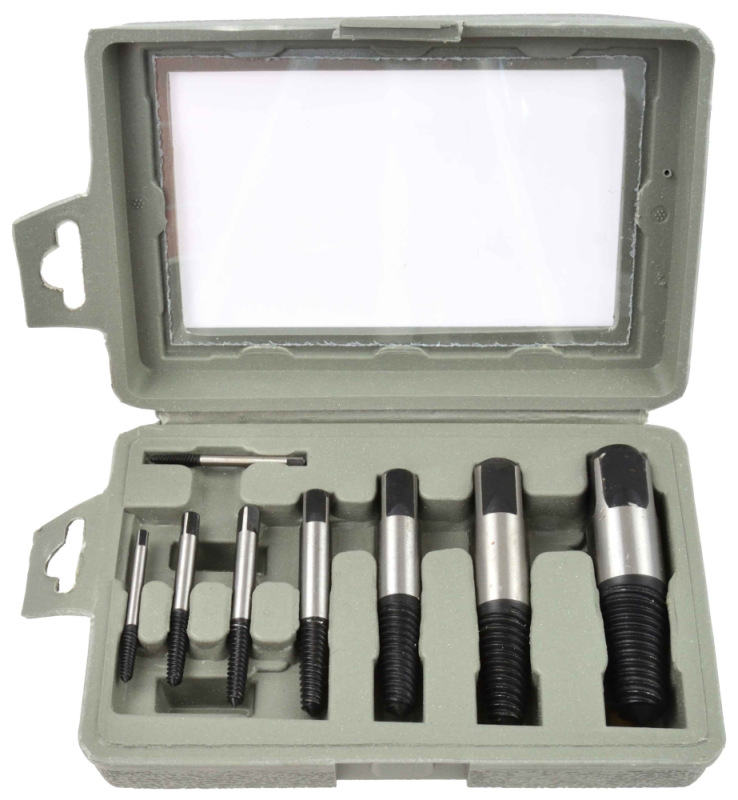 Sada vyťahovačov zalomených skrutiek M3-M50, 8-dielna, GEKO