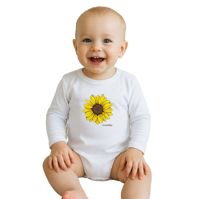 Detské body s potlačou New Baby Slnečnica - krátky rukáv 68 (4-6m) 2