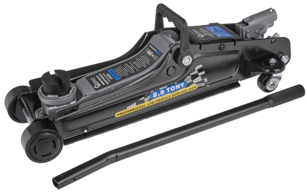 Zdvihák hydraulický pojazdný nízky 2.500 kg, 85-380 mm, kufrík, GEKO 1