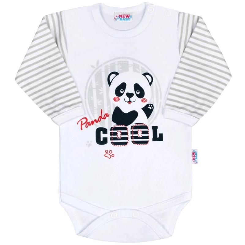 Dojčenské body s dlhým rukávom New Baby Panda 62 (3-6m)