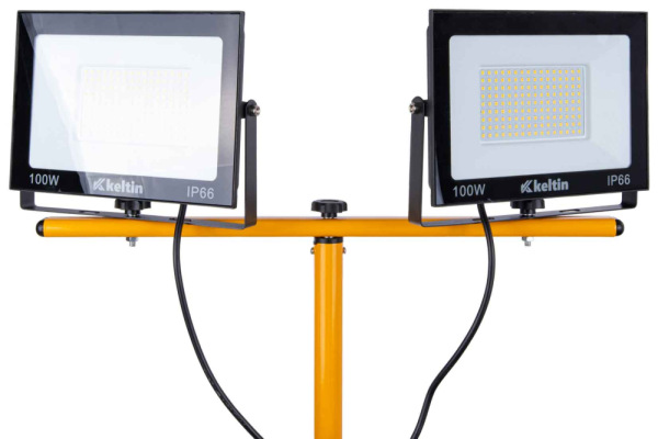LED reflektor 2x100W s teleskopickým stojanom, neutrálna biela 6500K, KELTIN 6