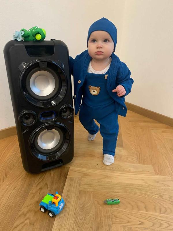 Dojčenský kabátik na gombíky New Baby Luxury clothing Oliver modrý 80 (9-12m)