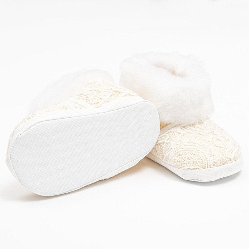 Dojčenské zimné krajkové kozačky New Baby 6-12 m béžové 6-12 m 1