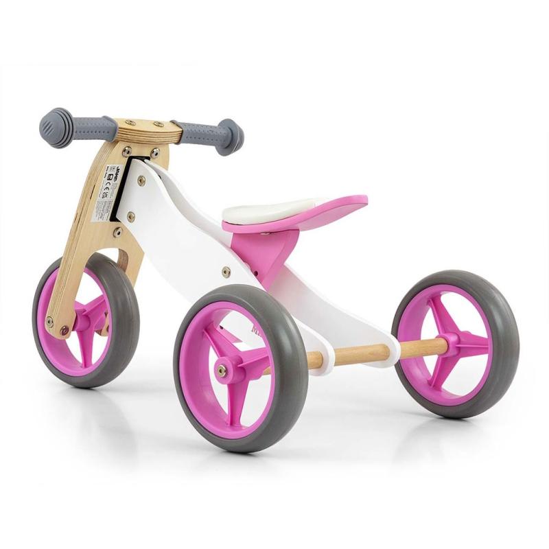 Detské multifunkčné odrážadlo bicykel 2v1 Milly Mally JAKE Classic Pink