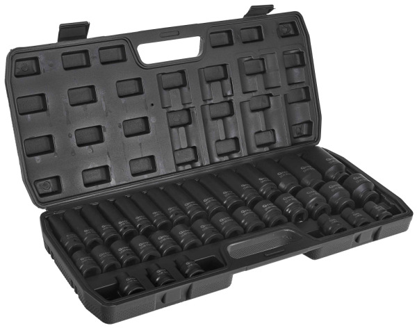 Sada 1/2" úderových hlavíc dlhých i krátkych 8-32 mm, 35-dielna sada v kazete, GEKO 3