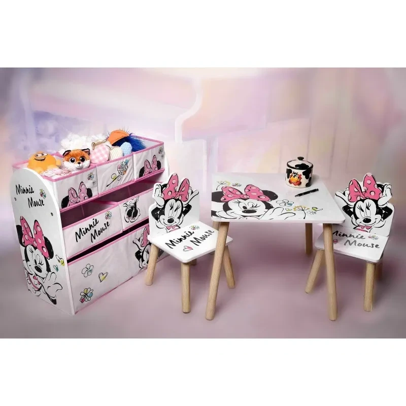 Drevený regál / organizér na hračky MINNIE MOUSE, WD13677 3