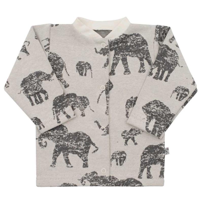 Dojčenský kabátik Baby Service Slony sivý 68 (4-6m)