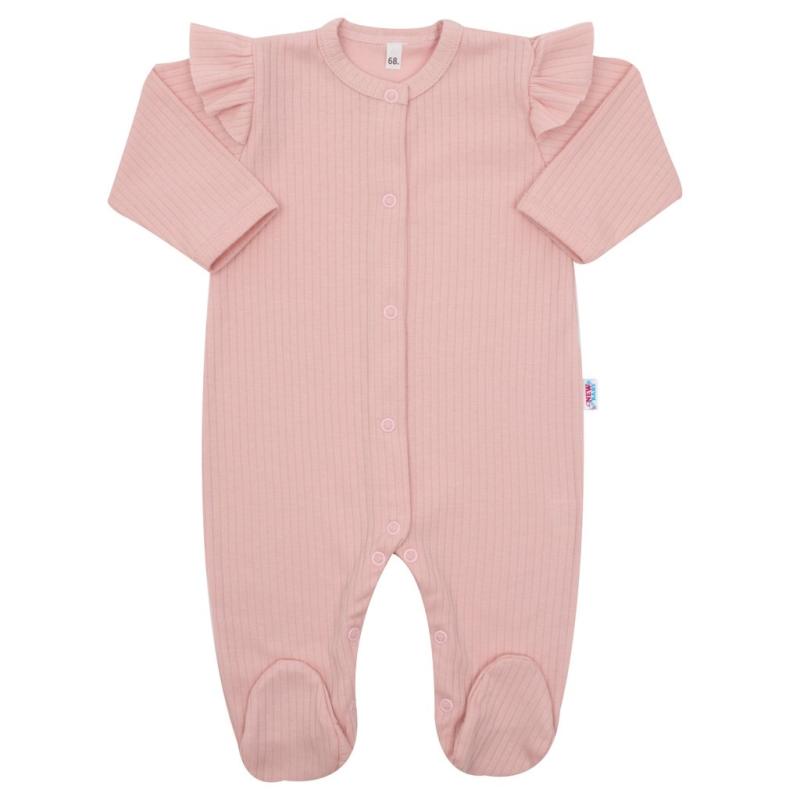 Dojčenský bavlnený overal New Baby Practical ružový dievča 80 (9-12m)