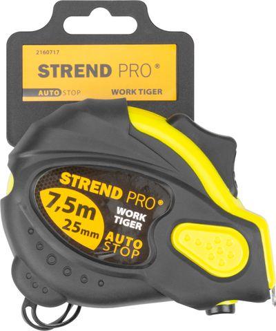 Meter Strend Pro WorkTiger 7H 7,5 m, 25 mm, Autostop, zvinovací, pogumovaný