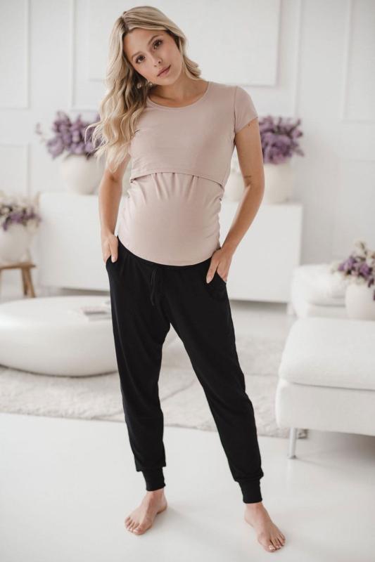 Tehotenské a dojčiace tričko Milk Shirt milk & love krátky rukáv béžová XL