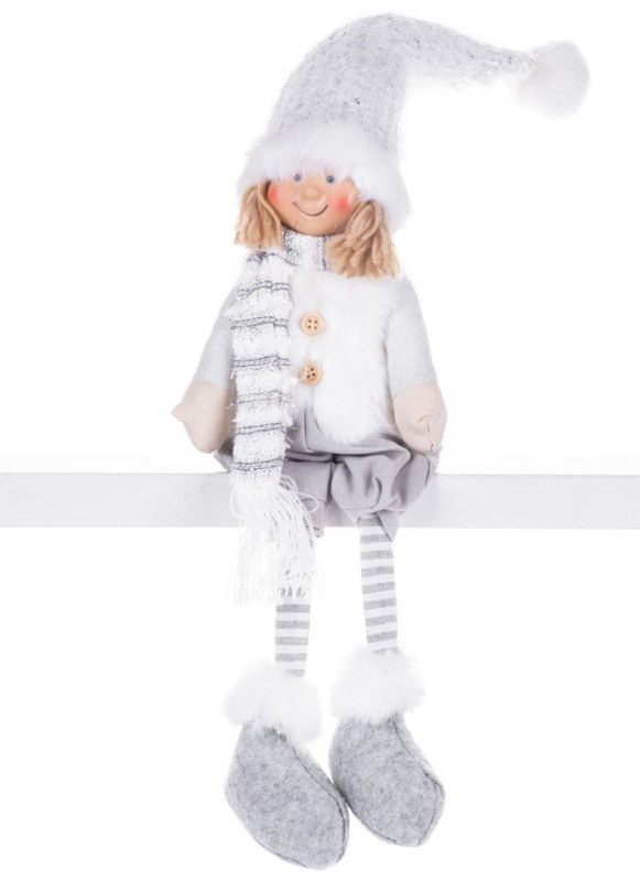 Dekorácia MagicHome Vianoce, Chlapček v bielom, 33 cm