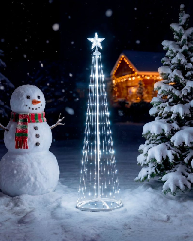 Dekorácia MagicHome Vianoce, stromček, 190xLED, studená biela, plast-meď, 50x180 cm 3