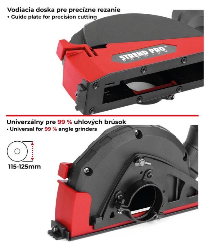 Kryt Strend Pro CDS5, odsávací, 115/125 mm, na uhlovú brúsku, na frézovanie