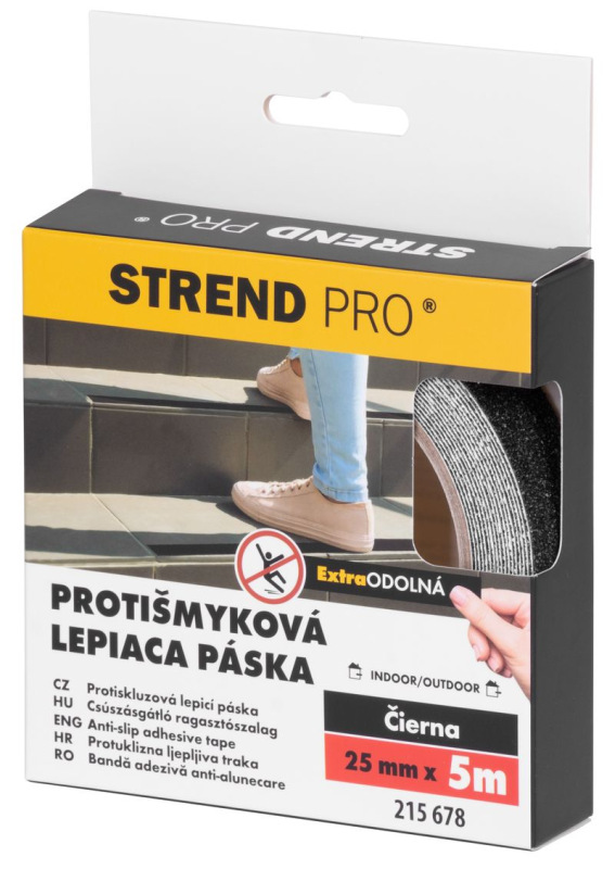 Páska Strend Pro, lepiaca, protišmyková, extra odolná, čierna, 25 mm x 5 m 1