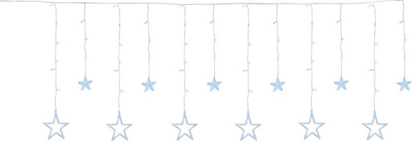 Reťaz MagicHome Vianoce Curtain, 138x LED studená biela, s hviezdami, 230V, 8 funkcií, osvetlenie, L
