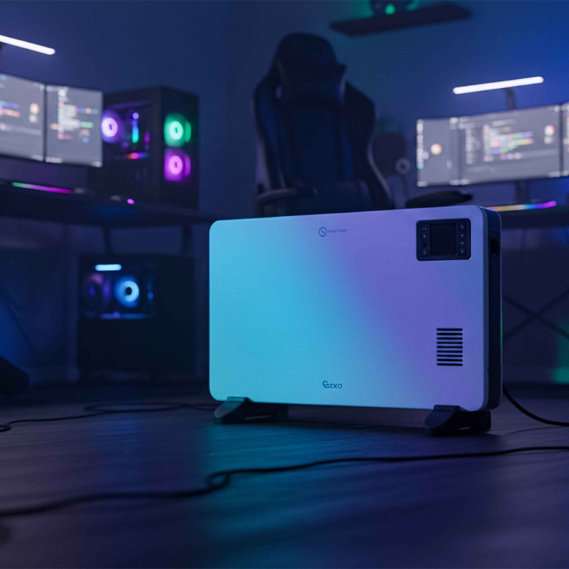 LCD konvektorový ohrievač 2300W s diaľkovým ovládaním a WiFi, GEKO 7