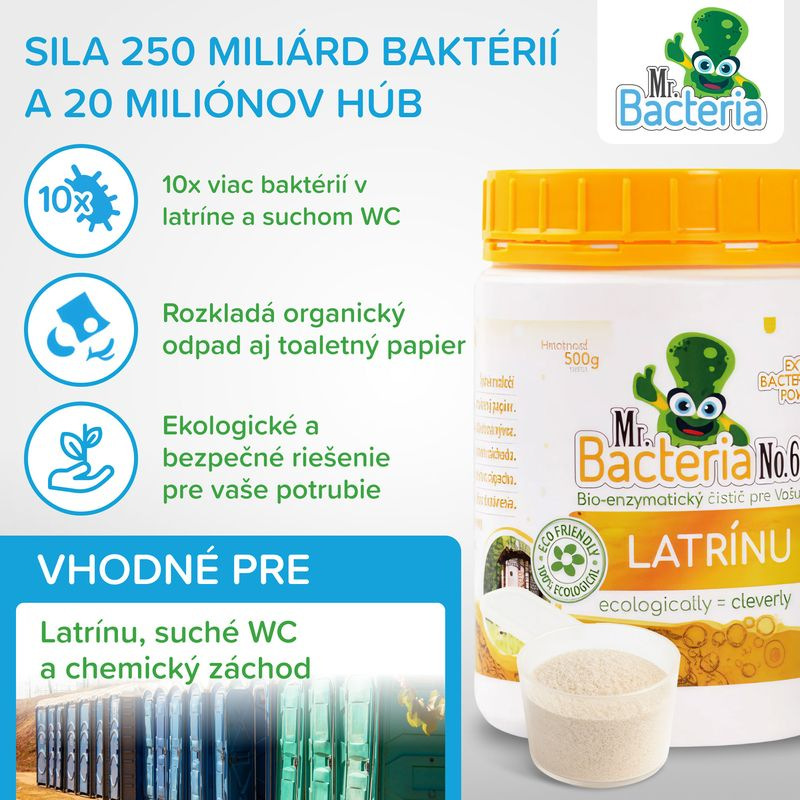 Aktivátor Mr.Bacteria No.6, do latríny, 500 g 1