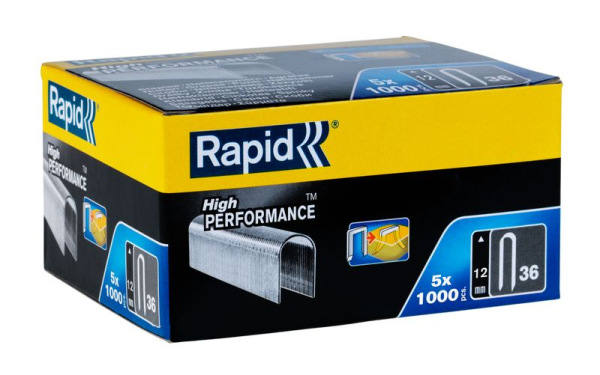 Spony RAPID 36, 12 mm, DP, sponky do sponkovačky, spony na káble, bal. 5000 ks