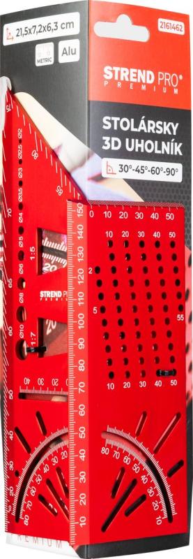 Uholník Strend Pro Premium, stolársky, ALU pokosový, 150 mm, 30°-45°-60°-90°