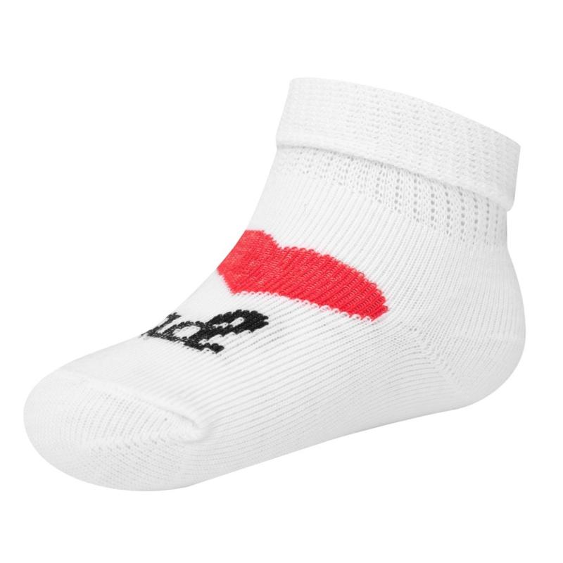 Dojčenské bavlnené ponožky New Baby I Love Mum and Dad biele 56 (0-3m)