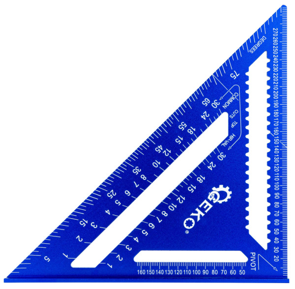 Uholník trojramenný stolársky s príložníkom 300 x 300 x 430 mm x 4 mm, GEKO 6