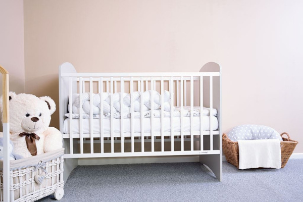 Detská postieľka New Baby LEO bielo-sivá 2