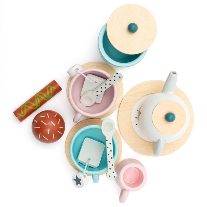 Detská drevená čajová súprava Montessori Baby Mix 5