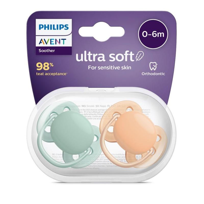 Dojčenský cumlík Ultrasoft Premium Avent 0-6 miesacov 2 ks neutral 0-6 m