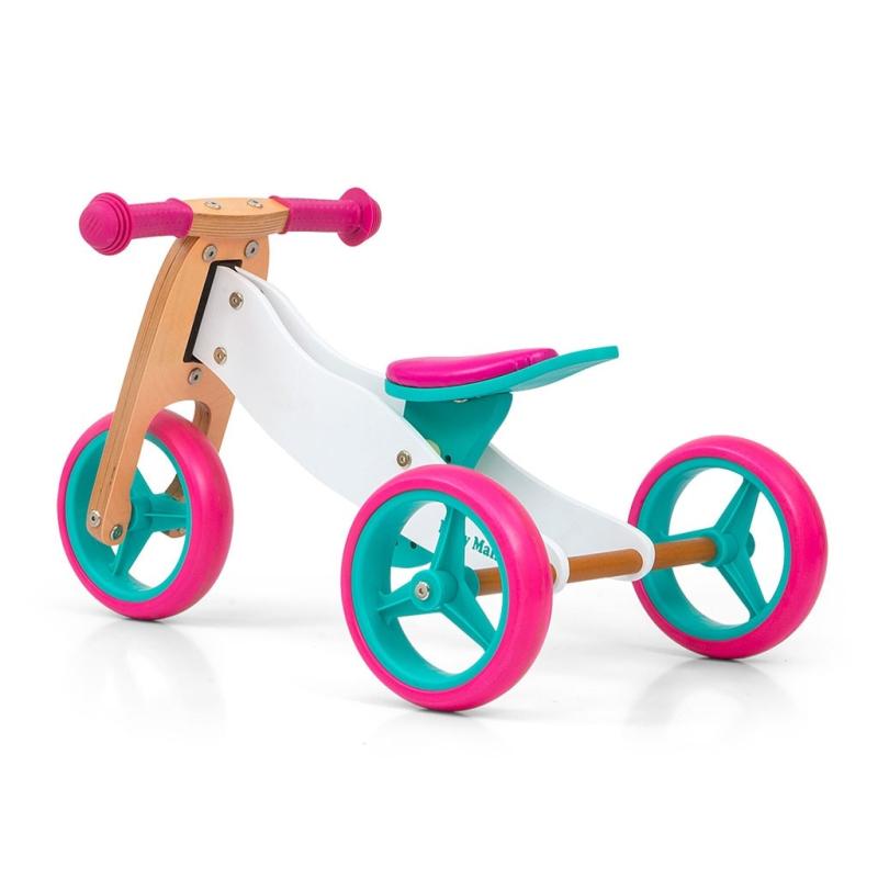 Detské multifunkčné odrážadlo bicykel 2v1 Milly Mally JAKE Classic Candy