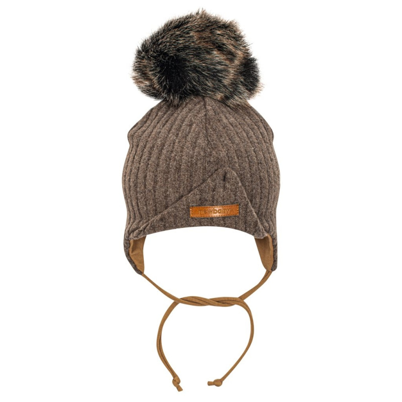 Jesenná dojčenská čiapočka so šatkou na krk New Baby Special One hnedá 74 (6-9m) 1