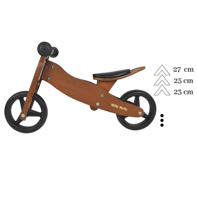 Detské multifunkčné odrážadlo bicykel 2v1 Milly Mally JAKE Dark Natural 4