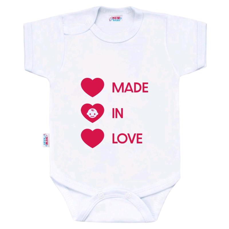 Body s potlačou New Baby MADE IN LOVE 86 (12-18m)