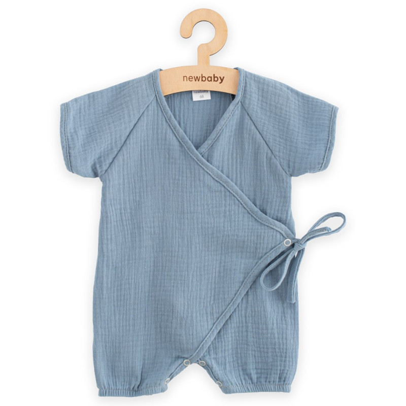 Dojčenský letný mušelínový overal New Baby blue 80 (9-12m) 1